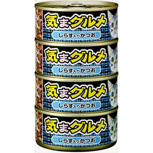 AIXIA 大黑罐 気まグルメ 鰹魚伴銀魚 4罐(藍色)貓罐頭