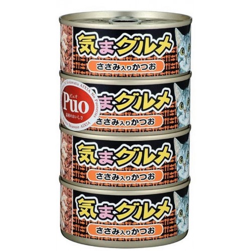 AIXIA 大黑罐 気まグルメ 鰹魚伴吞拿魚 4罐(橙色)貓罐頭