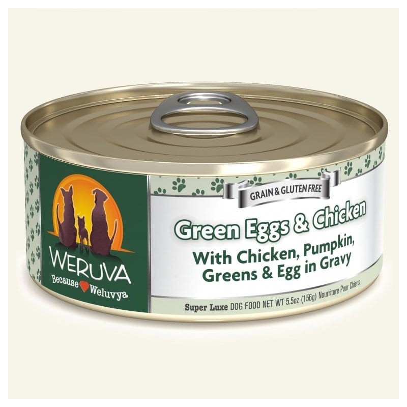 WERUVA 經典系列 雞肉雞蛋豌豆 (墨綠色)狗罐頭