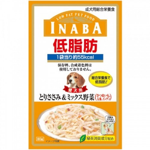INABA 低脂肪軟包 雞肉+雜菜濕狗糧