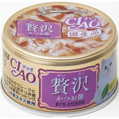 CIAO 奢華 木魚片+吞拿魚+雞肉貓罐頭