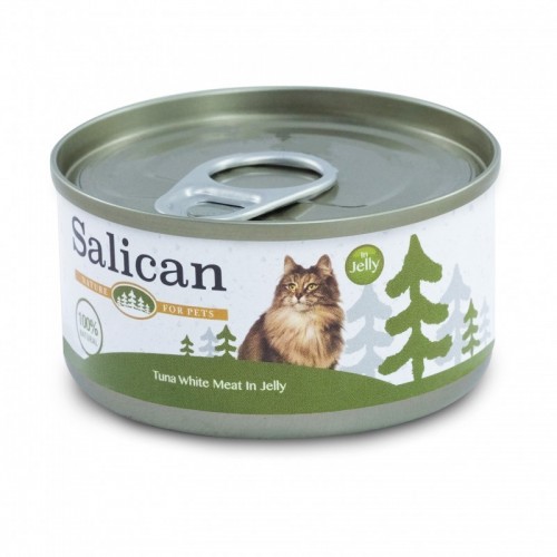 SALICAN 挪威森林 純白肉吞拿魚啫喱(墨綠)貓罐頭