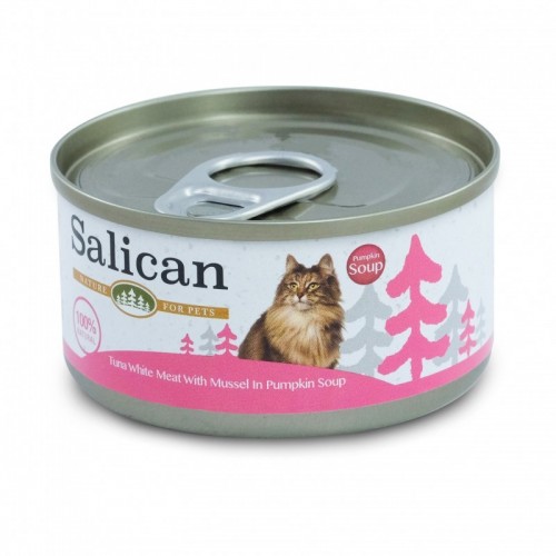 SALICAN 挪威森林 白肉吞拿魚+青口+南瓜湯(粉紅)貓罐頭