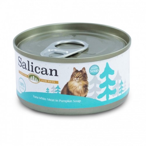 SALICAN 挪威森林 白肉吞拿魚+南瓜湯(青藍)貓罐頭