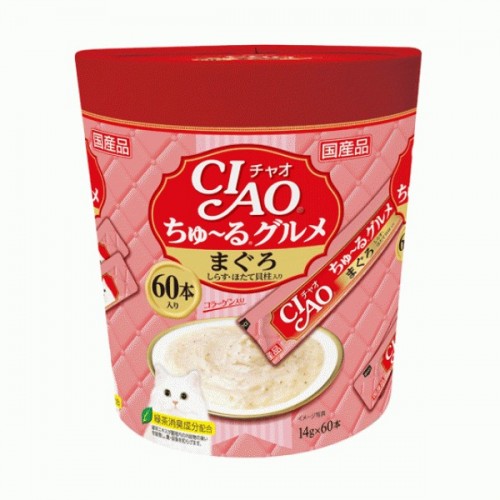 CIAO Churu 吞拿魚+白飯魚+帶子醬 桶裝貓小食