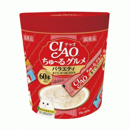 CIAO Churu 吞拿魚+鰹魚+雞肉醬 桶裝Party Mix貓小食 