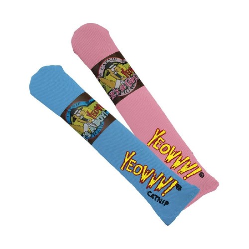 YEOWWW! 貓草玩具 - 雪茄 啡色/藍色/粉紅色