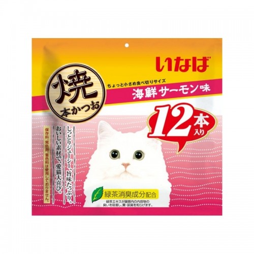 INABA 燒鰹魚 - 三文魚味貓貓小食 12件裝