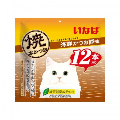INABA 燒鰹魚 - 海鮮木魚片味貓貓小食 12件裝