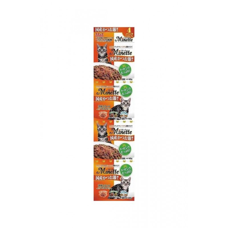 日の味 Minette 精緻4連包系列 添加鰹魚片乾貓糧 40gx4
