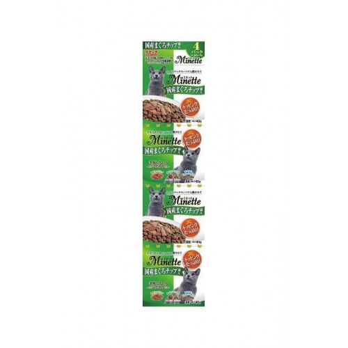 日の味 Minette 精緻4連包系列 添加吞拿魚薄片乾貓糧 40gx4
