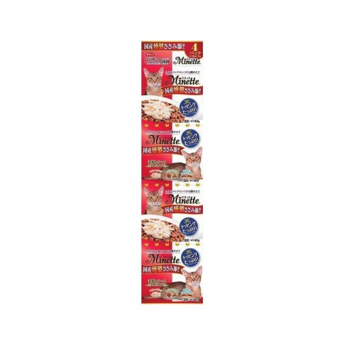 日の味 Minette 精緻4連包系列 添加煙燻雞胸肉乾貓糧 40gx4