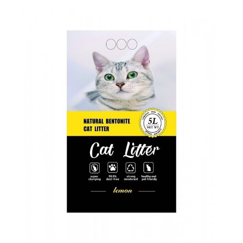 NATURAL BENTONITE 活性炭檸檬味 礦物貓砂 5公升/L