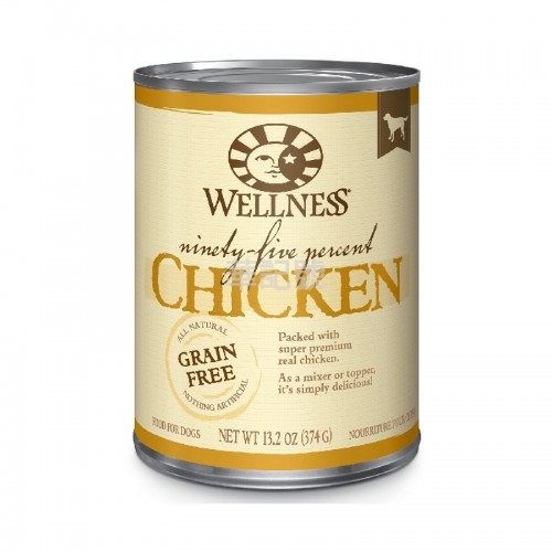WELLNESS 無穀物95%鮮雞肉狗罐頭 374 G