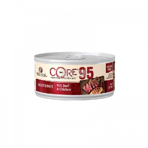 WELLNESS Core 95% 無穀物牛肉雞肉貓罐頭 156 G