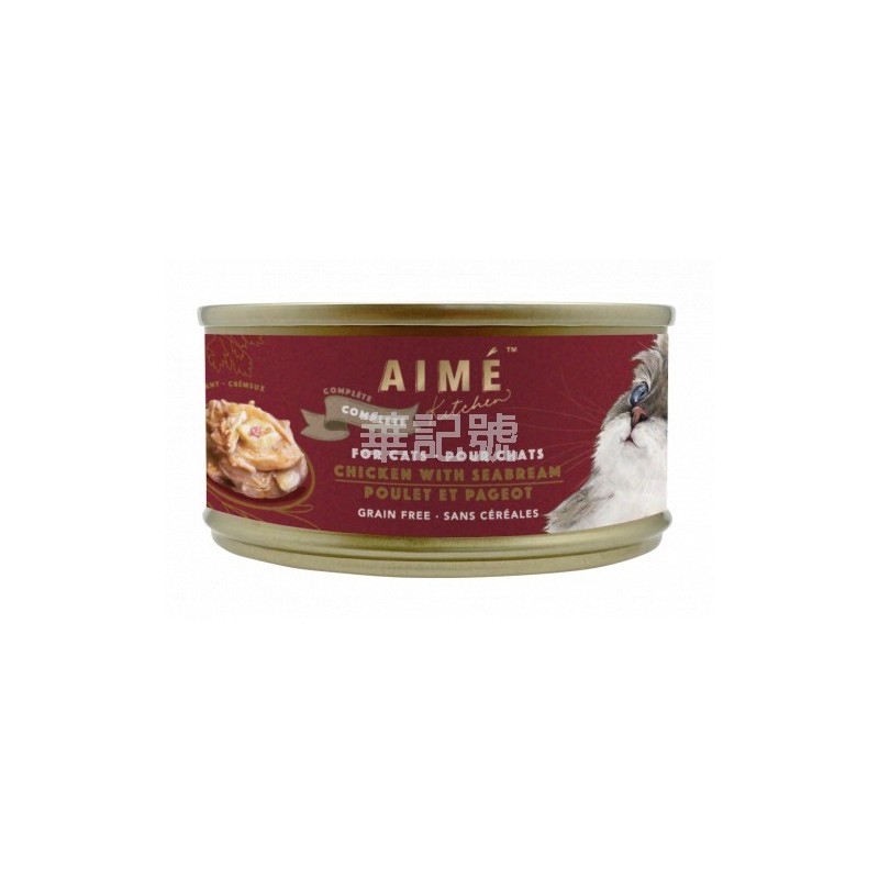 Aimé Kitchen無穀物均衡主食貓罐- 殿堂主食系列 汁煮滑雞配鯛魚肉 85g