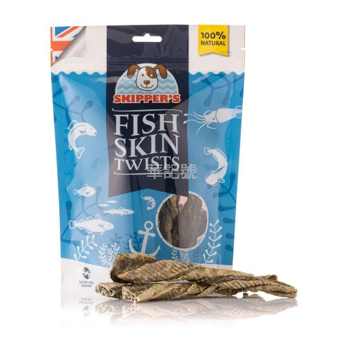 Skippers 英國鮮魚派 - 低溫慢乾天然潔齒小食 - 天然膠原魚皮紐棒 70g/ / 250g